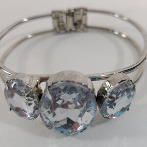 Vintage Silver and Chunky Crystal Sparkle Bracelet